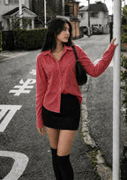 Women’s Checked Lace-Up Fitted Shirt