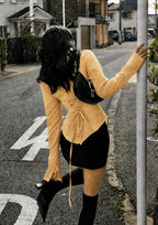 Women’s Checked Lace-Up Fitted Shirt