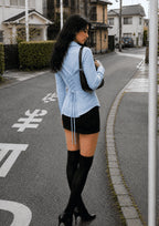 Women’s Checked Lace-Up Fitted Shirt