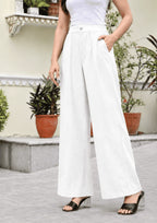 Women Linen Wide Leg Classy Pants