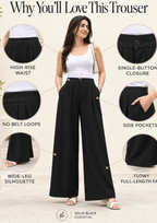 Women Linen Wide Leg Classy Pants