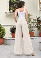 Women Linen Wide Leg Classy Pants