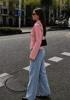 Women's Side Striped Fitted Lace-Up Shirt