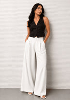 Women Linen Wide Leg Classy Pants