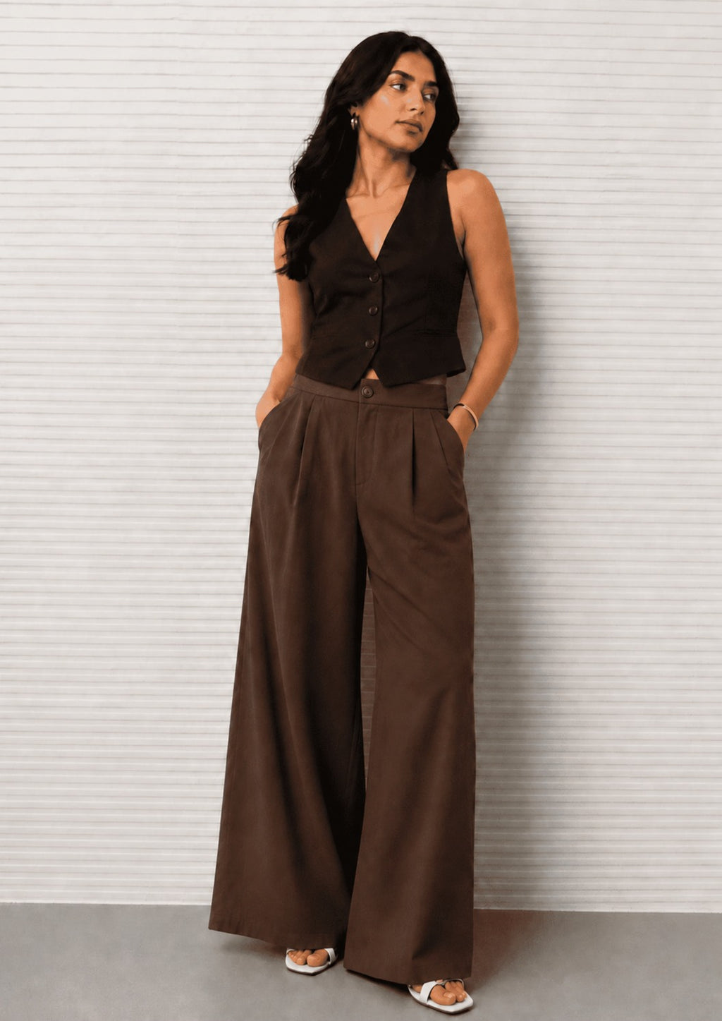 Women Linen Wide Leg Classy Pants
