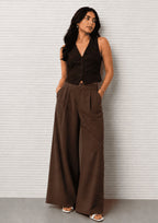 Women Linen Wide Leg Classy Pants